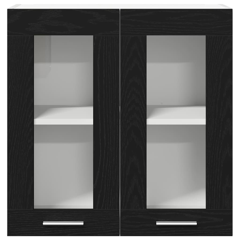Wall-mounted glass cabinets Riga black oak 60 x 31 x 60 cm