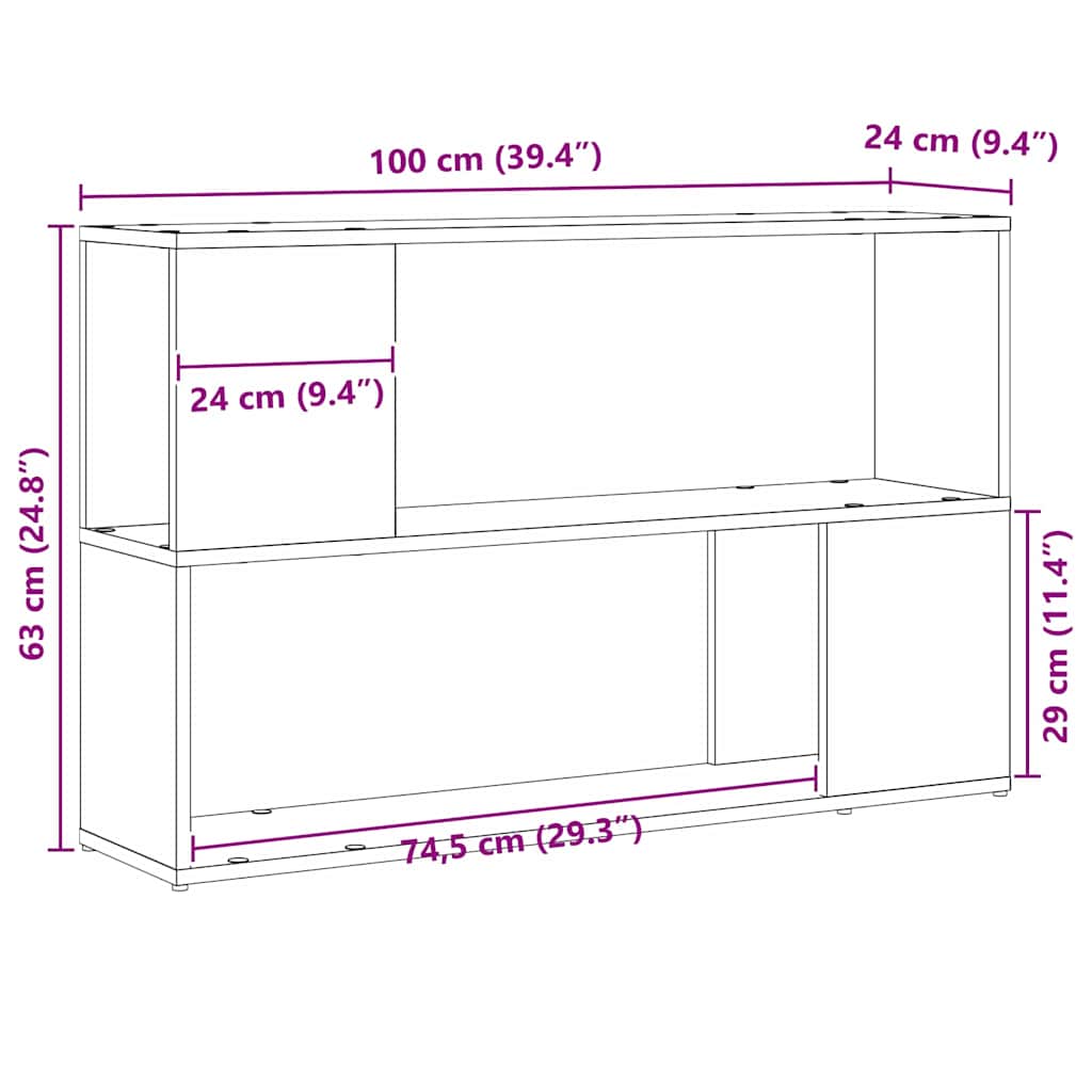 TV spintelių komplektas Juoda 100 x 24 x 63 cm Apdirbta mediena