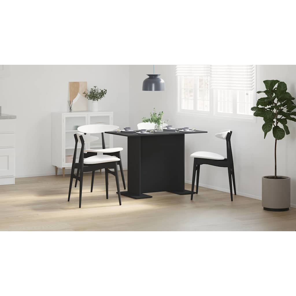 Dining Table Black 110 x 60 x 75 cm Engineered Wood