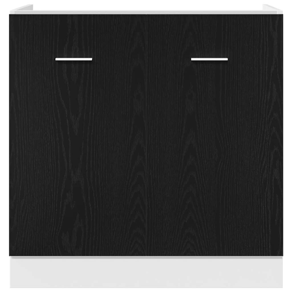 Base sink cabinet, black oak, 80x46x81.5 cm, engineered wood