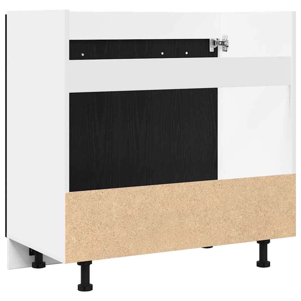 Base sink cabinet, black oak, 80x46x81.5 cm, engineered wood