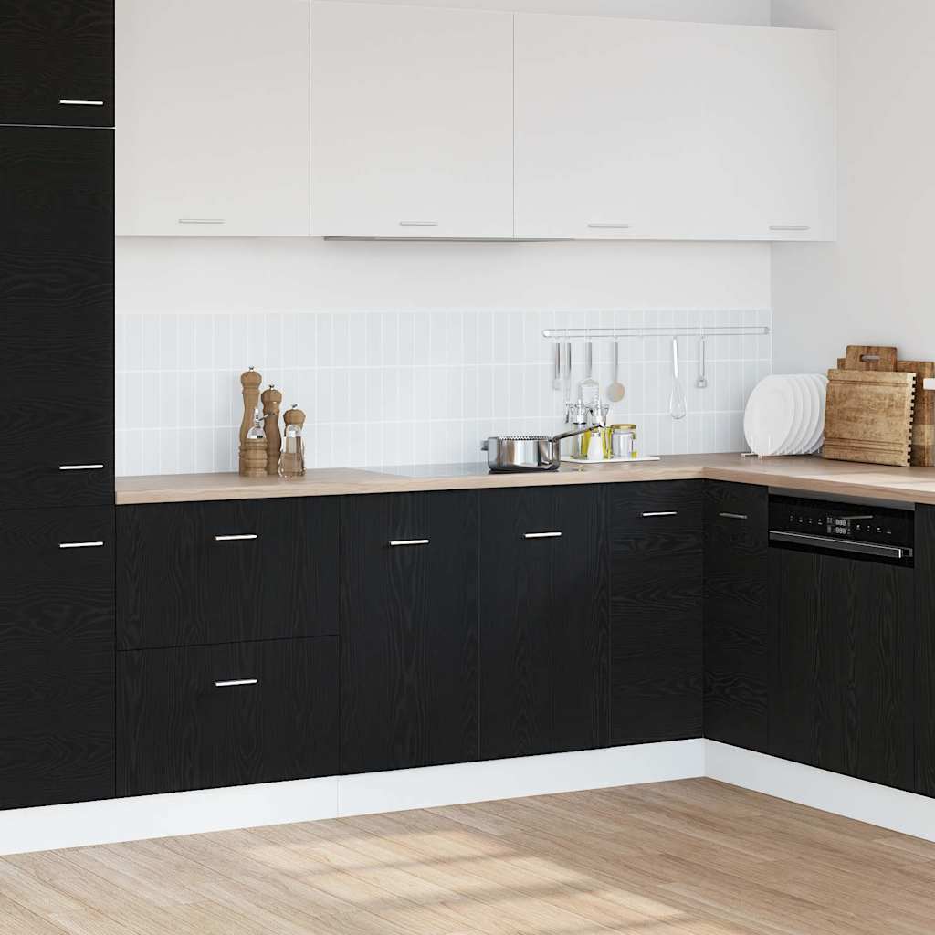 Base sink cabinet, black oak, 80x46x81.5 cm, engineered wood
