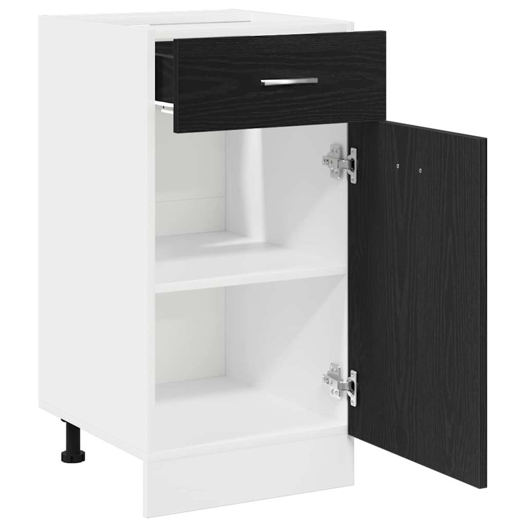 Drawer bottom cabinet black oak 40 x 46 x 81.5 cm