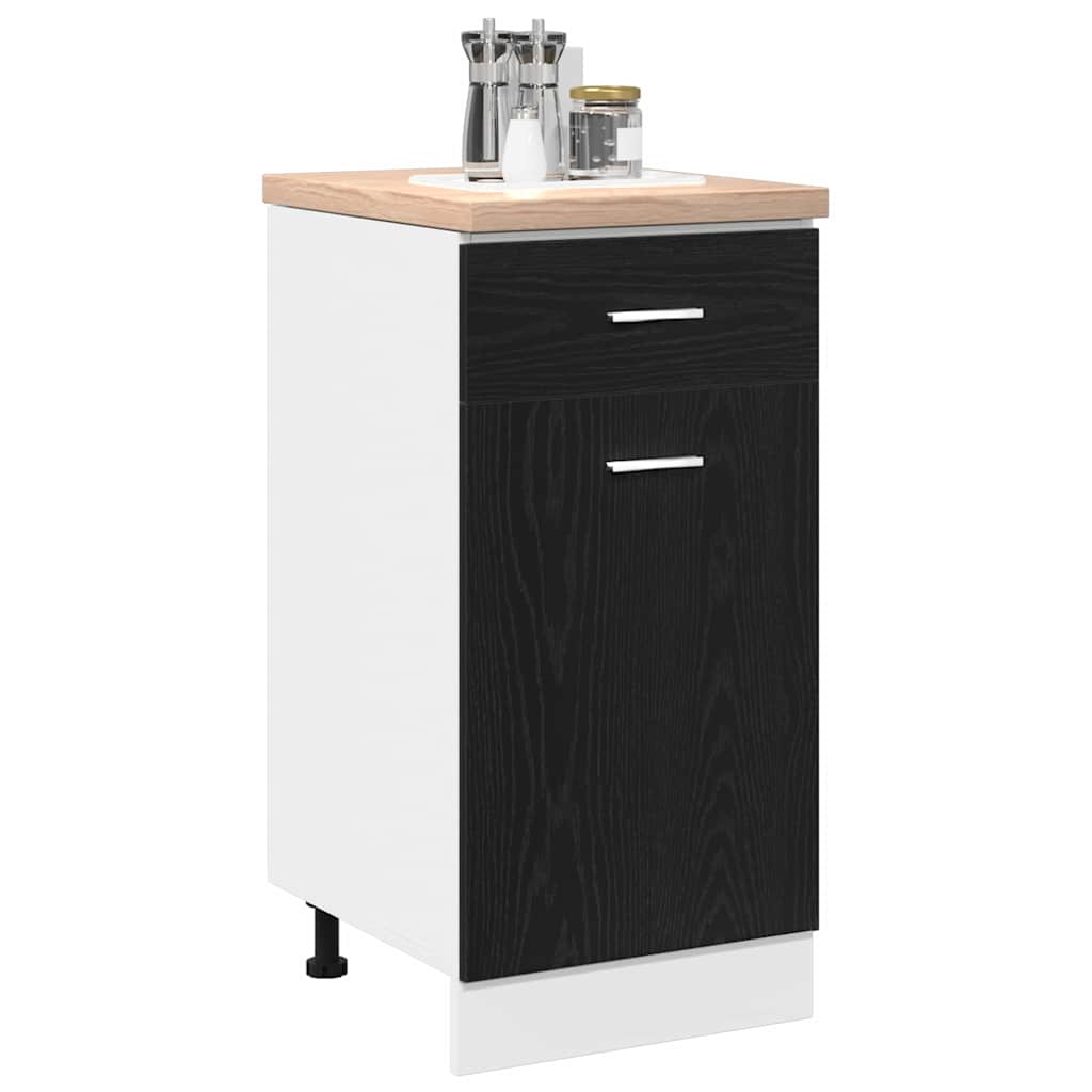 Drawer bottom cabinet black oak 40 x 46 x 81.5 cm