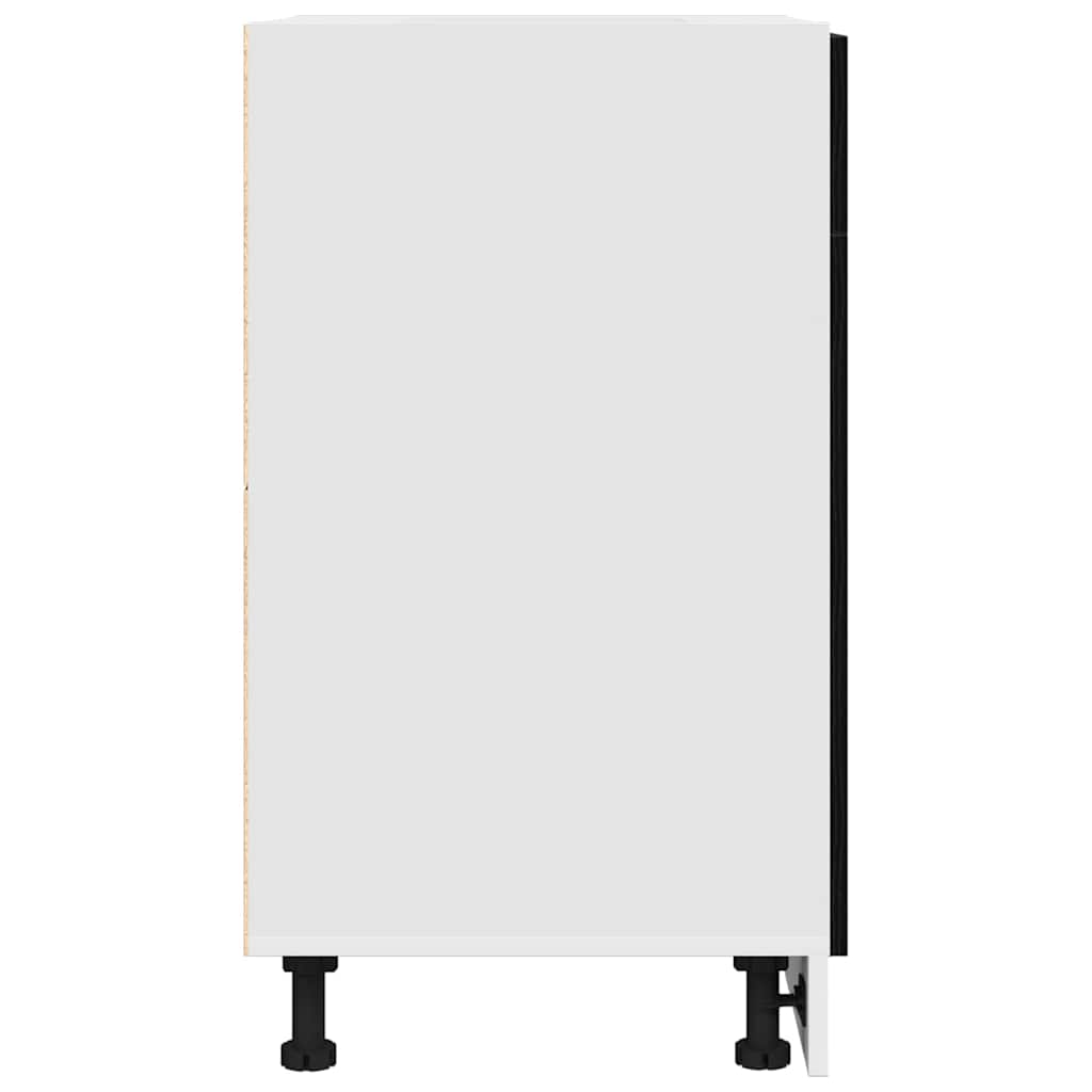 Juoda ąžuolo stalčių spinta - 50x46x81.5 cm, pagaminta iš inžinerinės medienos
