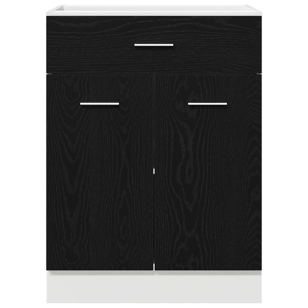 Juodos ąžuolo stalčių spinta - 60x46x81.5 cm Pagaminta iš inžinerijos medienos