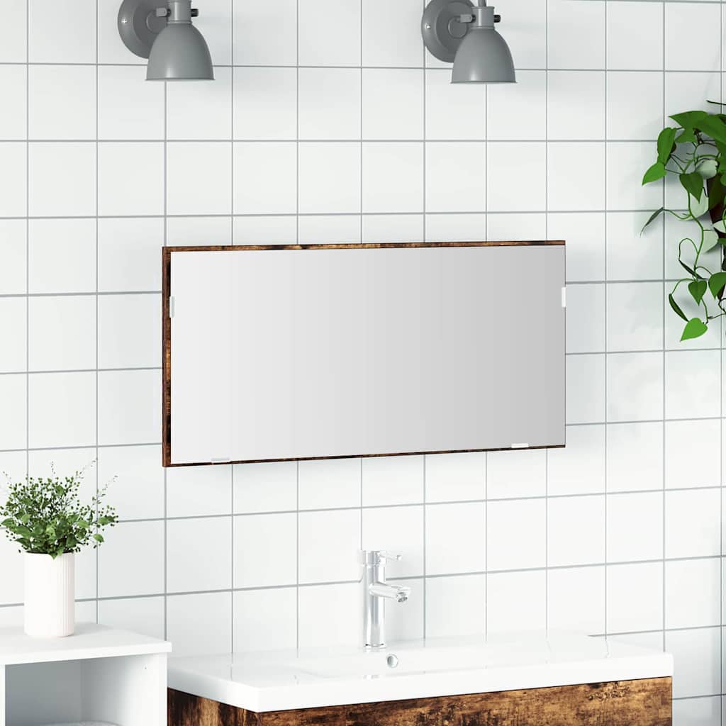 Vannas istabas spogulis Brūns 80 x 8.5 x 37 cm Apstrādāta koksne