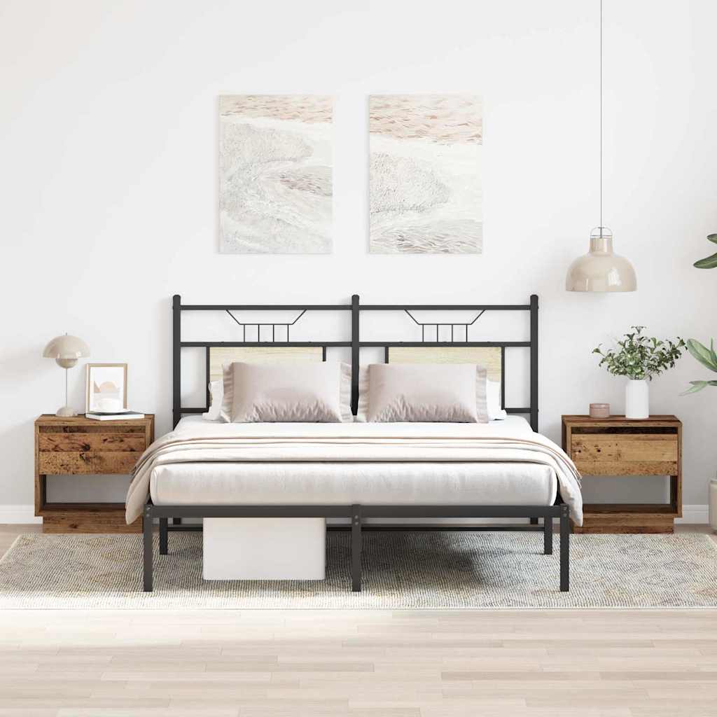 Naktinis staliukas su stalčių 2 pcs Senas medis 45 x 34 x 44 cm