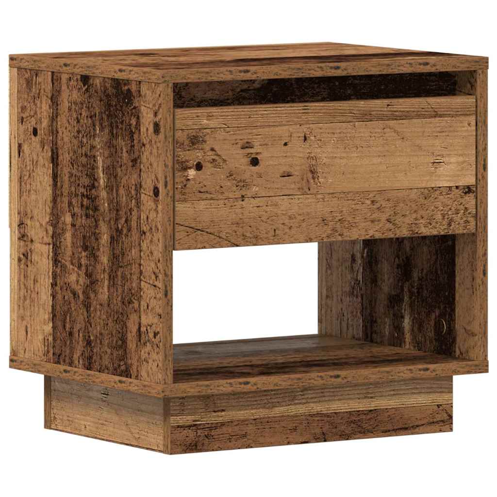 Naktinis staliukas su stalčių 2 pcs Senas medis 45 x 34 x 44 cm