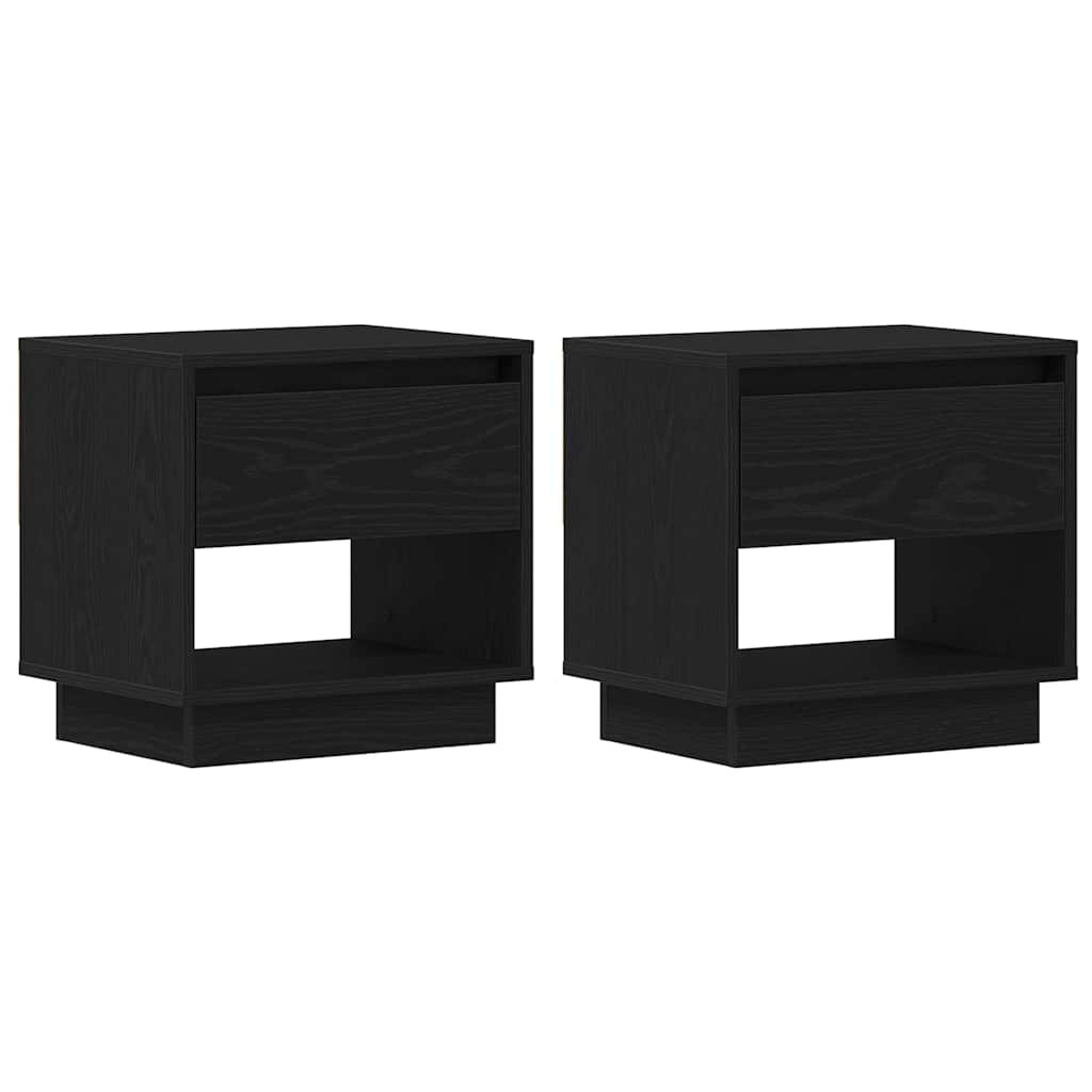 Naktinis staliukas 2 pcs Juodas ąžuolas 45 x 34 x 44 cm