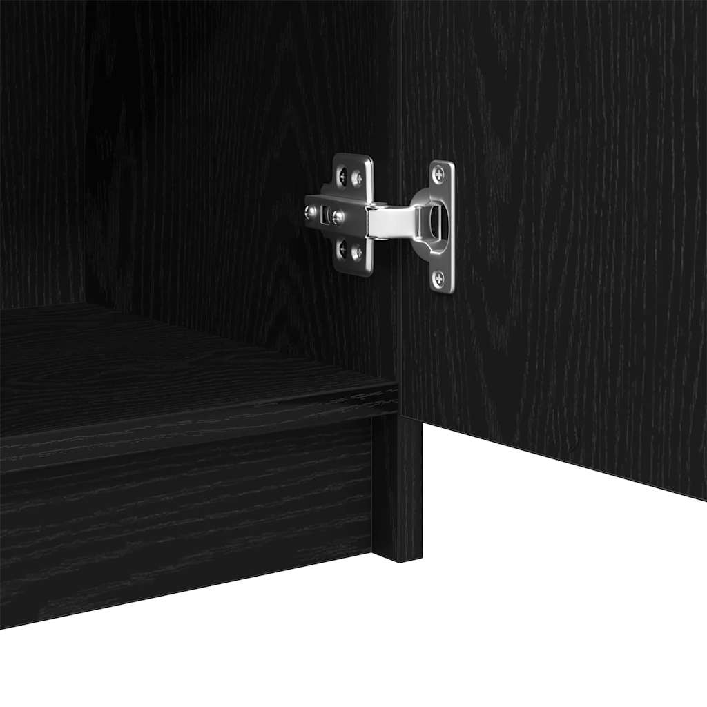 Black oak bathroom cabinet 32 x 34 x 90 cm Engineered wood