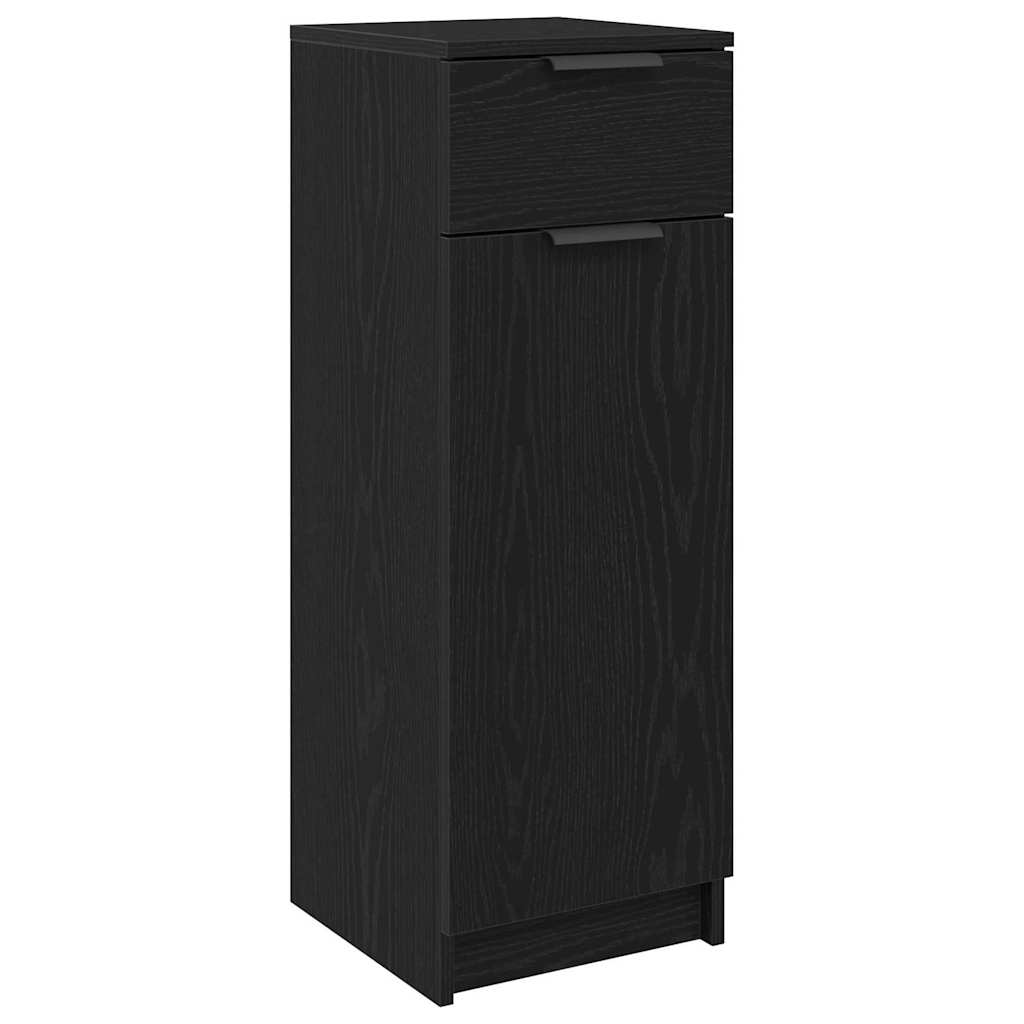 Black oak bathroom cabinet 32 x 34 x 90 cm Engineered wood