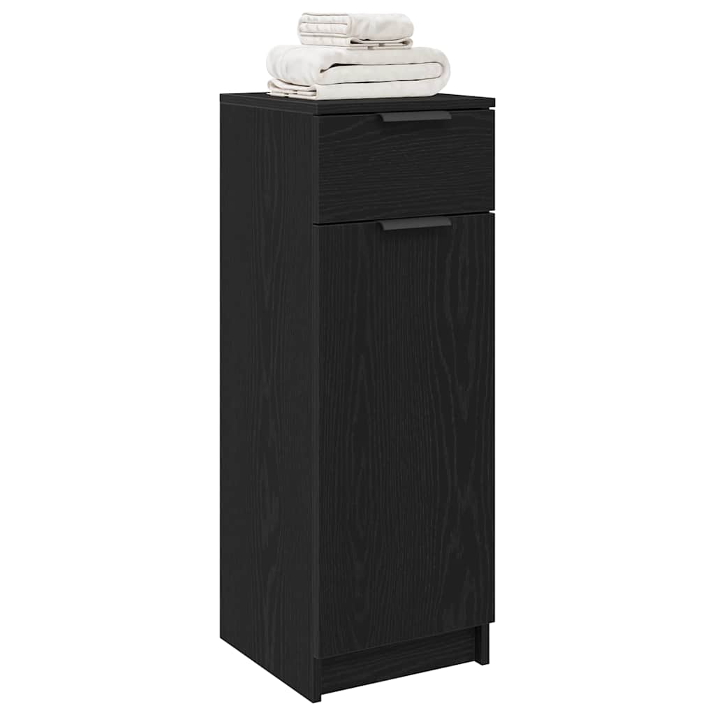 Black oak bathroom cabinet 32 x 34 x 90 cm Engineered wood
