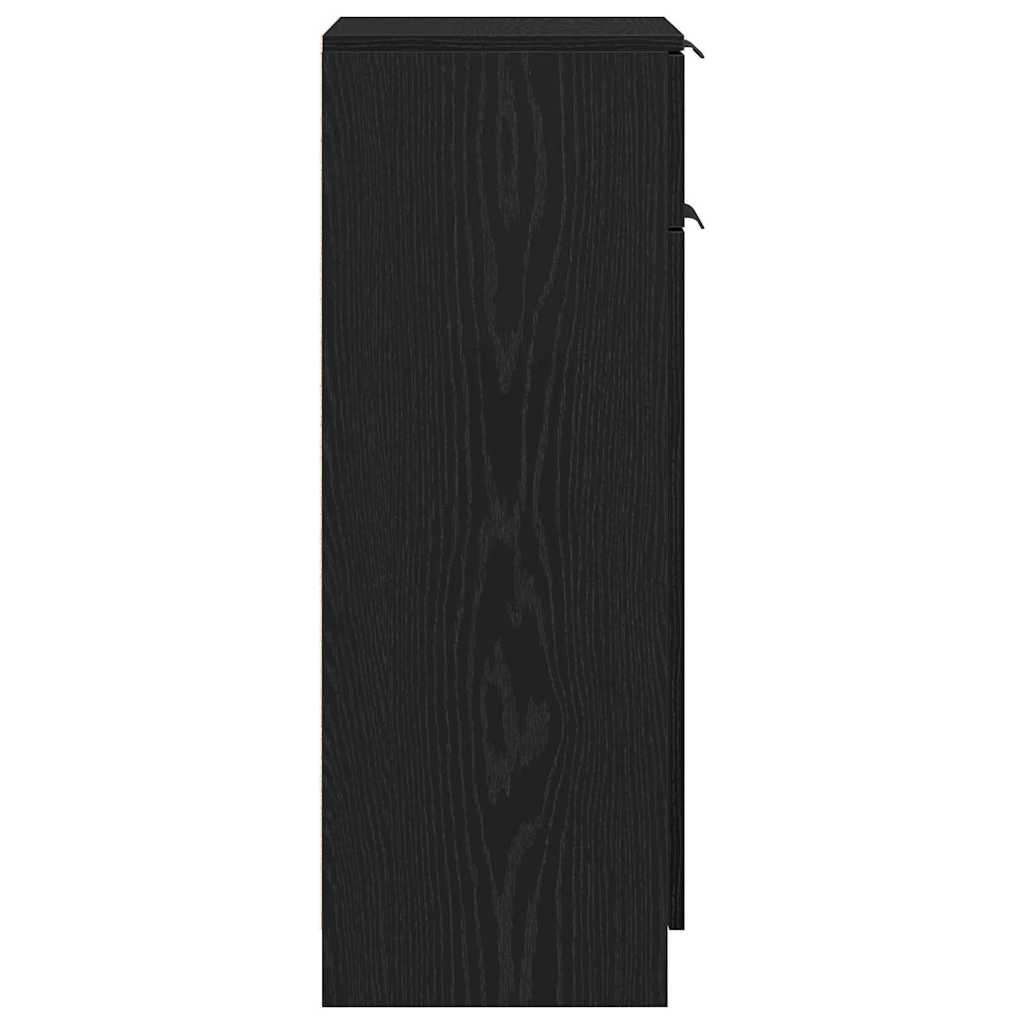 Black oak bathroom cabinet 32 x 34 x 90 cm Engineered wood