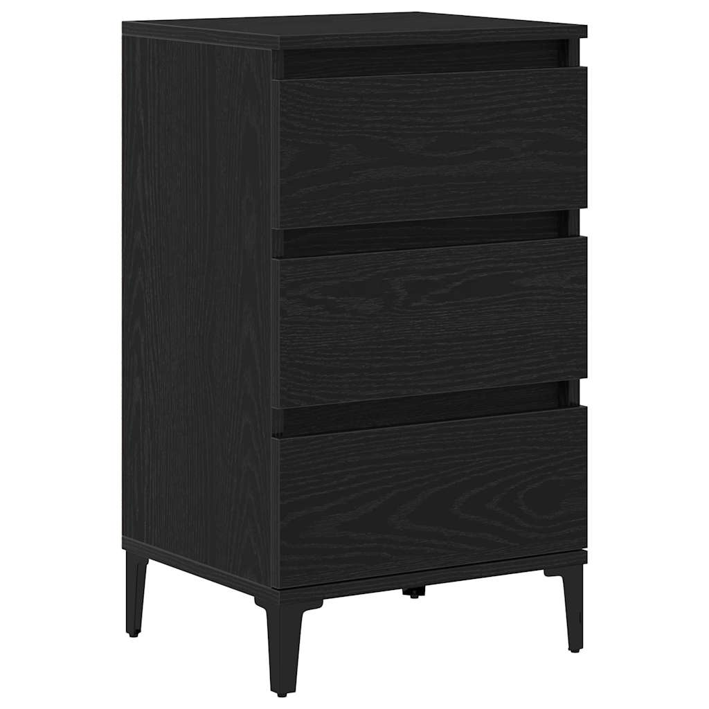 Bedside cabinet with a drawer Black oak 40 x 35 x 70 cm