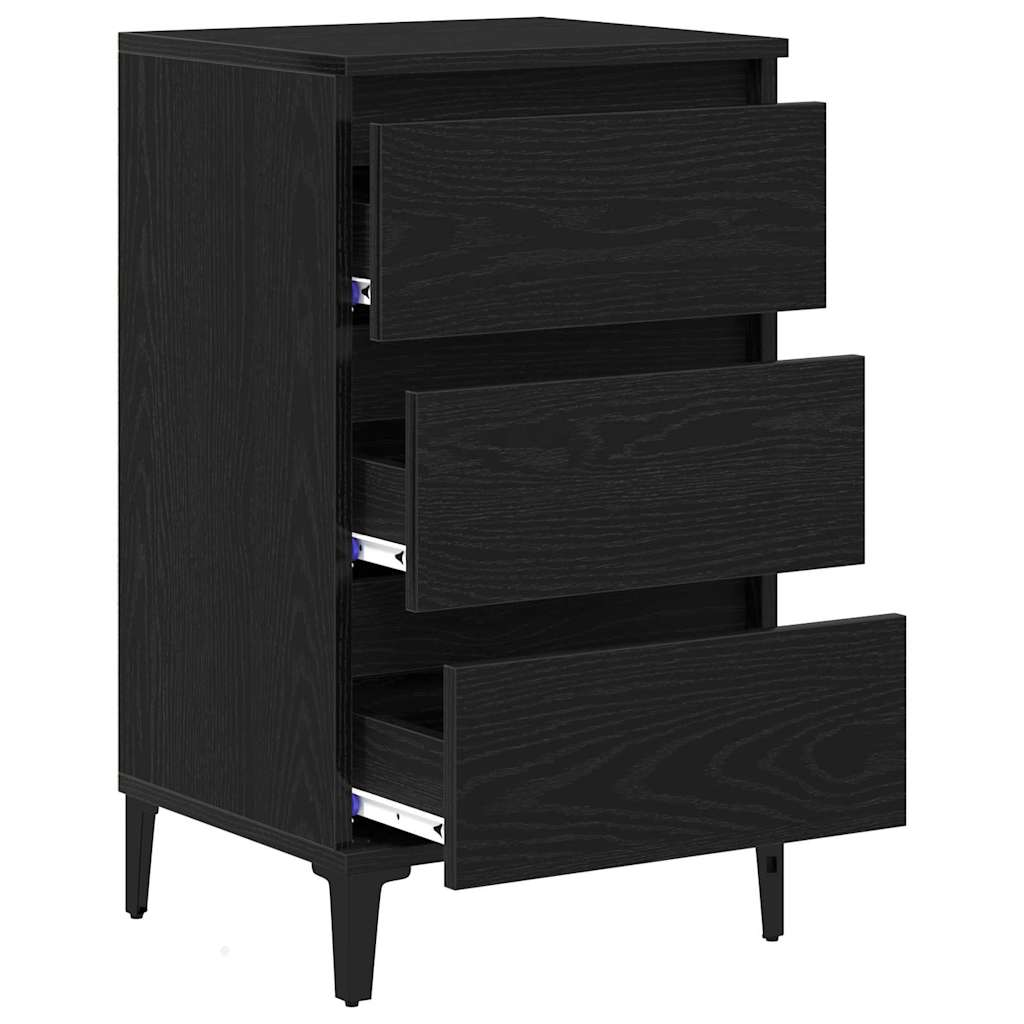 Bedside cabinet with a drawer Black oak 40 x 35 x 70 cm