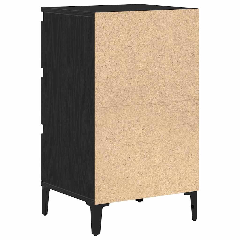 Bedside cabinet with a drawer Black oak 40 x 35 x 70 cm