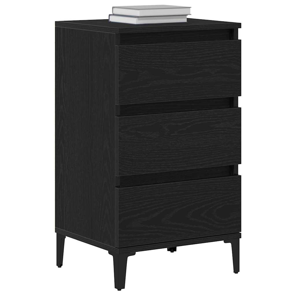 Bedside cabinet with a drawer Black oak 40 x 35 x 70 cm