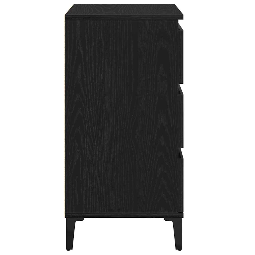 Bedside cabinet with a drawer Black oak 40 x 35 x 70 cm