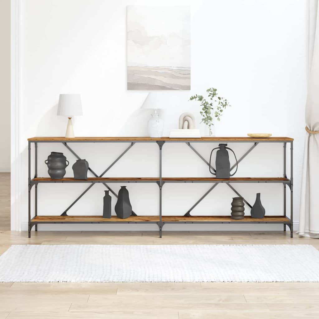Konsoles galds ar plauktu Antīks koks 200 x 30 x 75 cm