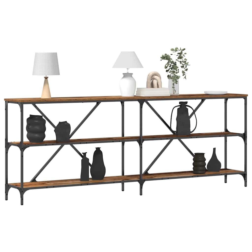 Konsoles galds ar plauktu Antīks koks 200 x 30 x 75 cm