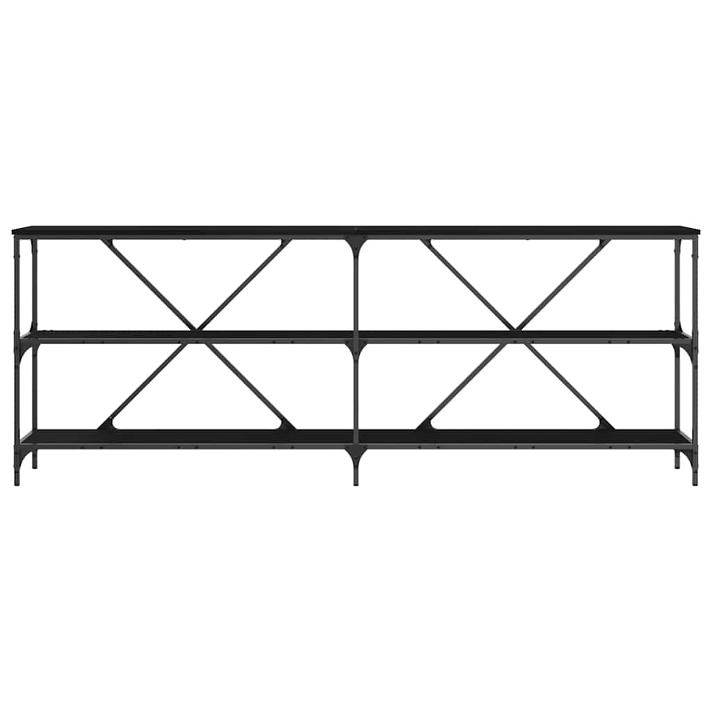 Console table with shelf Other black oak 200 x 30 x 75 cm