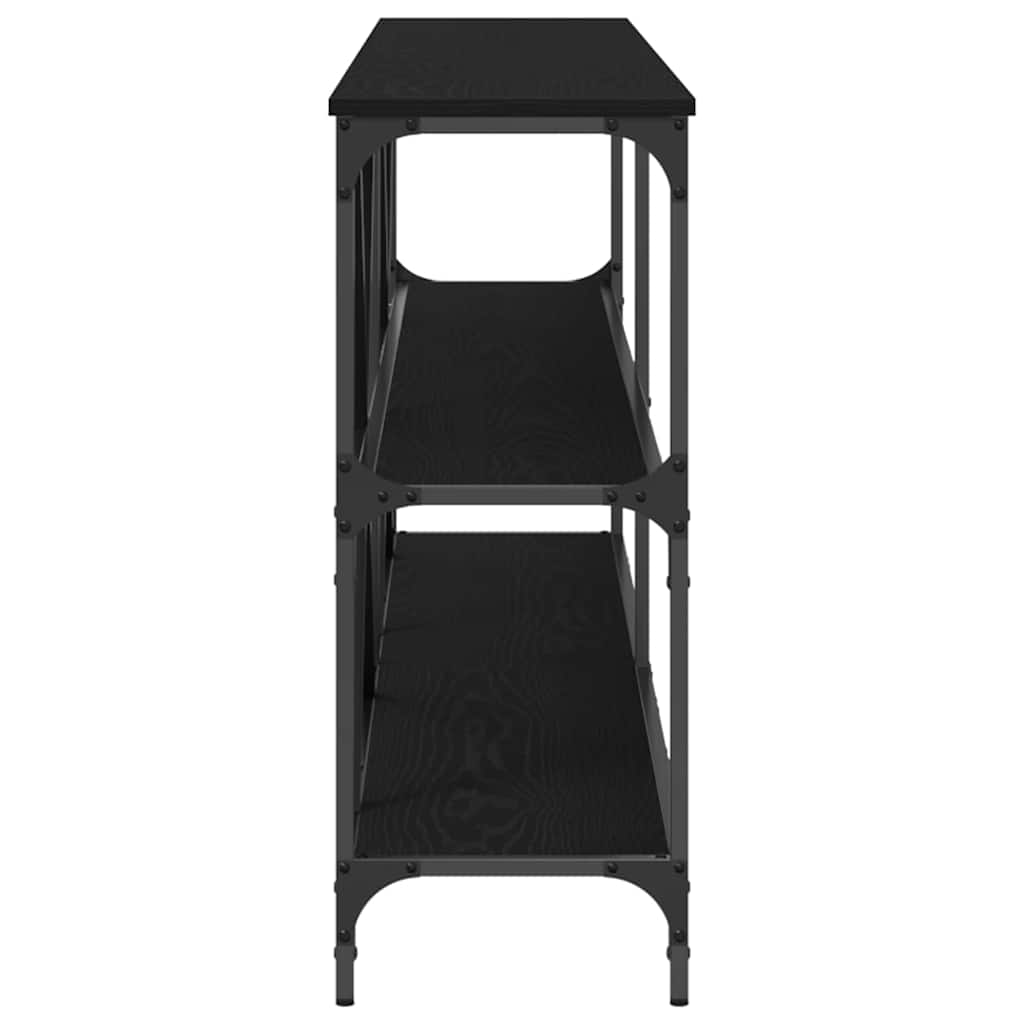 Console table with shelf Other black oak 200 x 30 x 75 cm