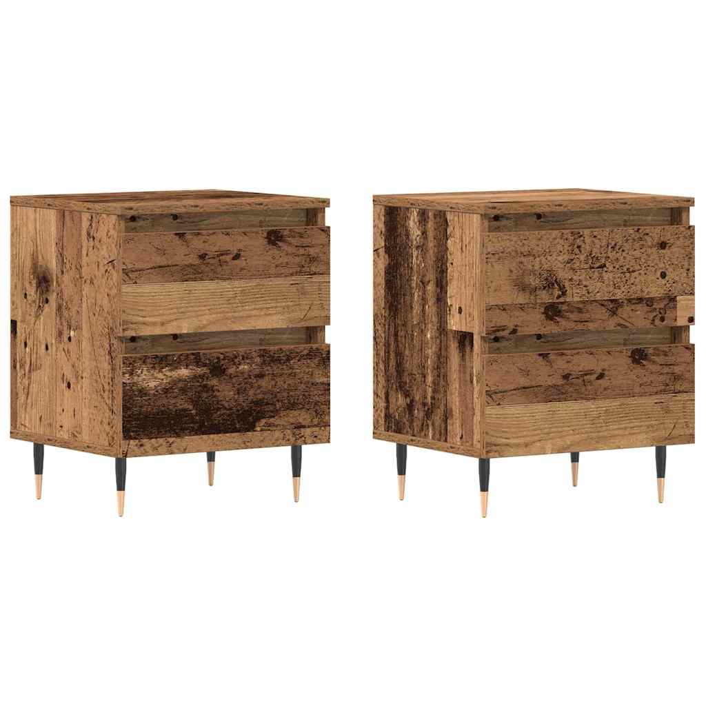 Bedside table 2 pcs Solid wood 40 x 35 x 50 cm