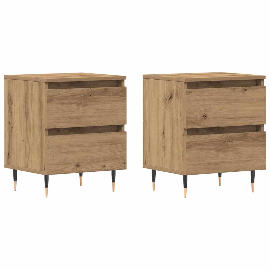 Šalia lovos spintelė 2 pcs Amatininkų ąžuolas 40 x 35 x 50 cm