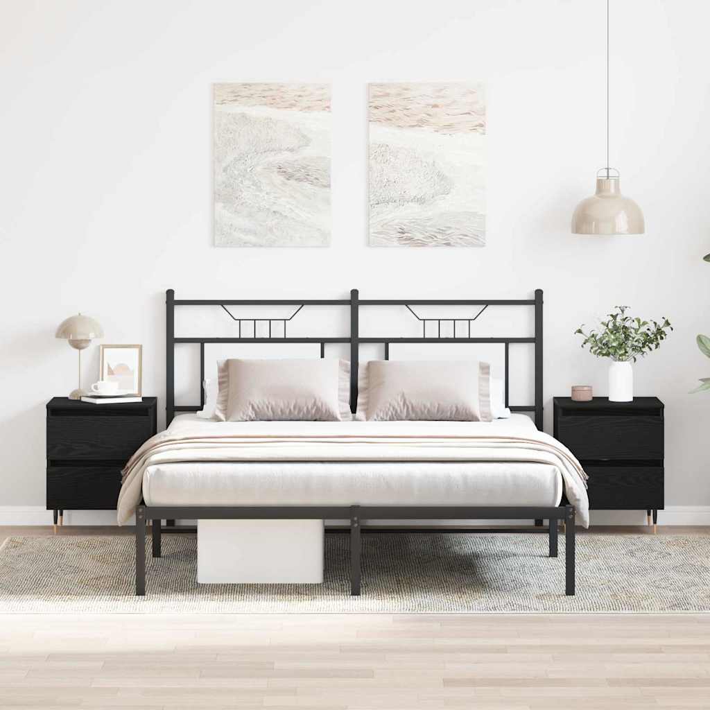 Šalia lovos spintelė 2 pcs Juodas ąžuolas 40 x 35 x 50 cm