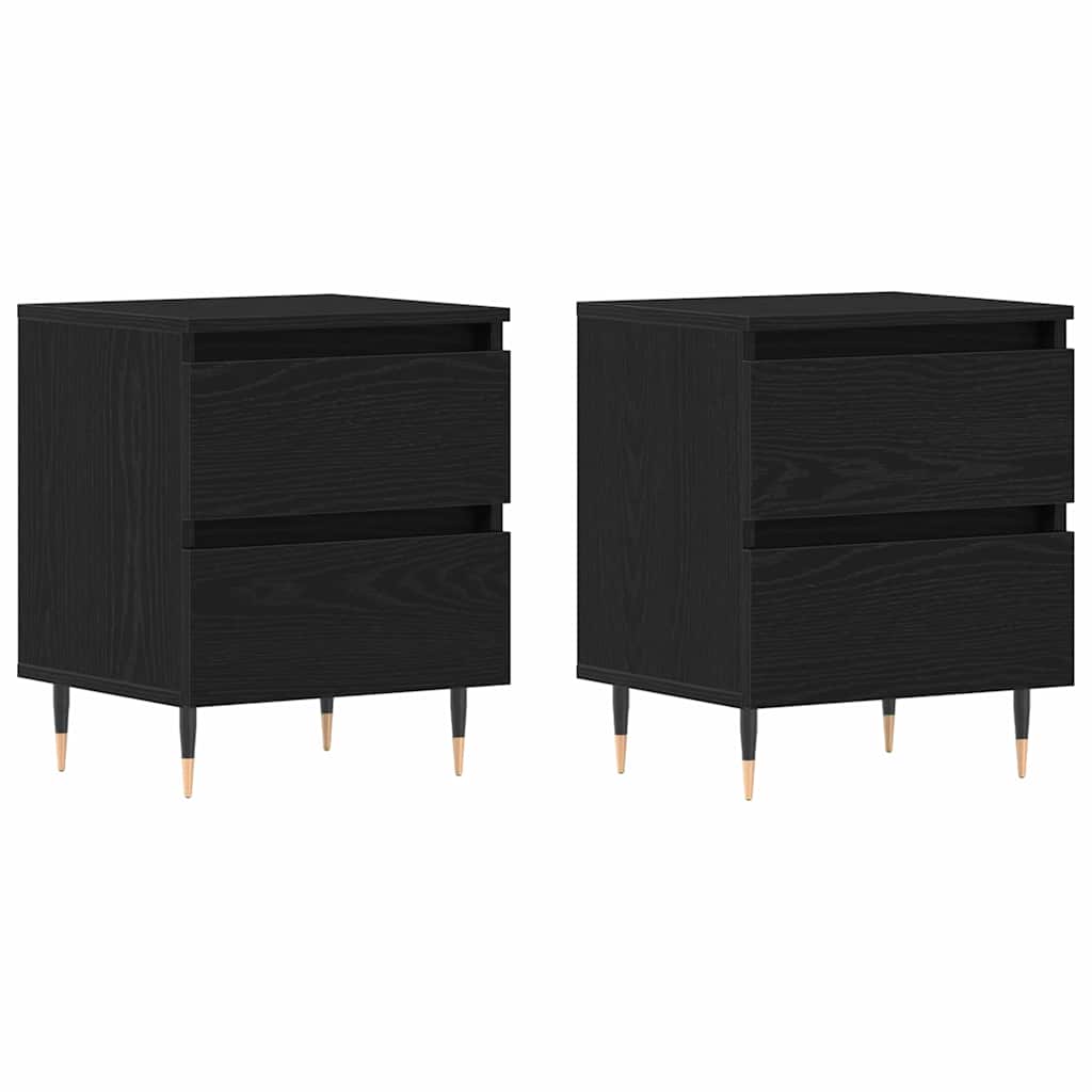 Šalia lovos spintelė 2 pcs Juodas ąžuolas 40 x 35 x 50 cm