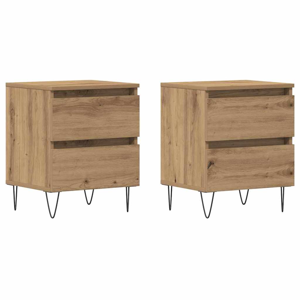 Bedside cabinet 2 pcs artisan oak 40 x 35 x 50 cm