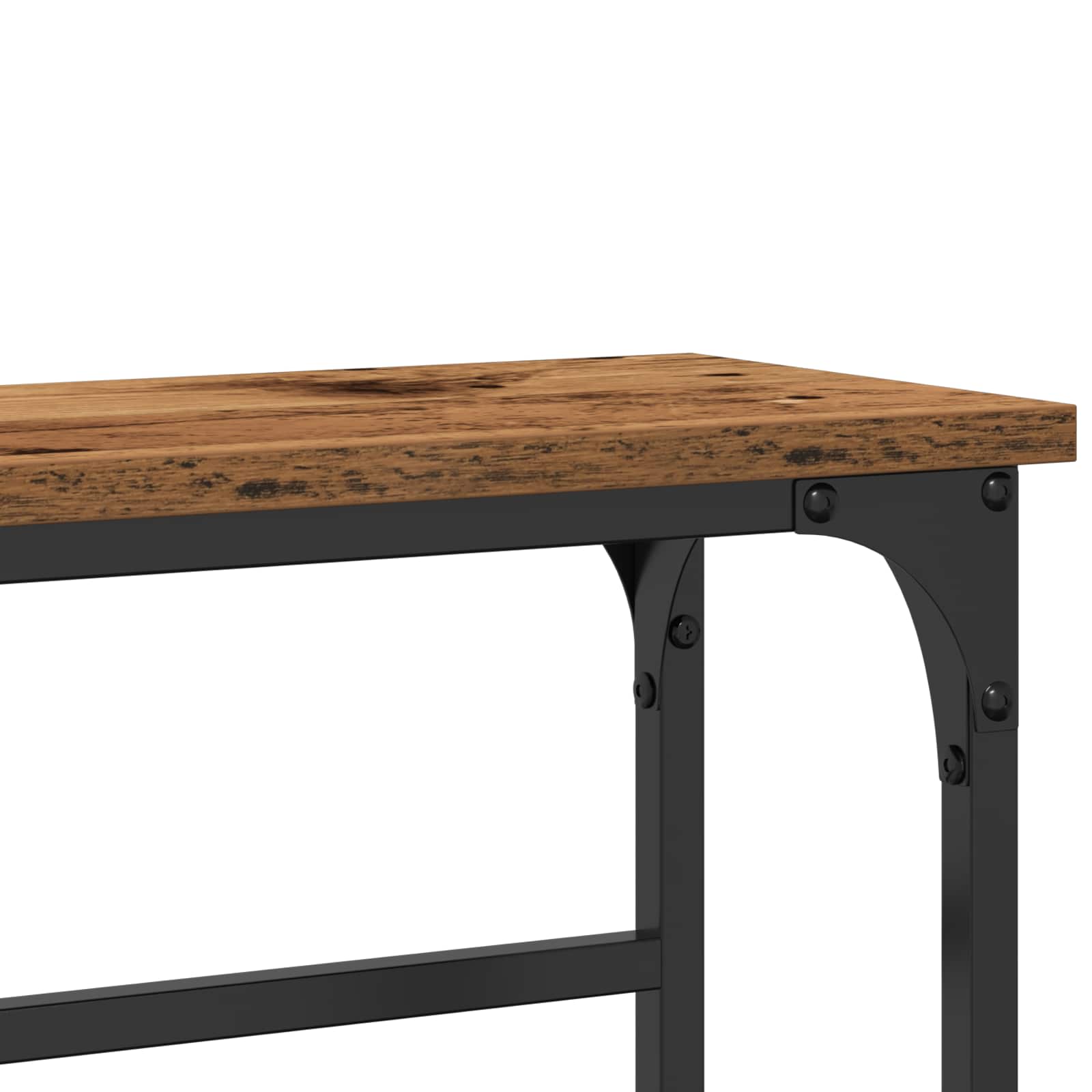 Console Table with Shelf Antique Wood 75 x 19.5 x 75 cm