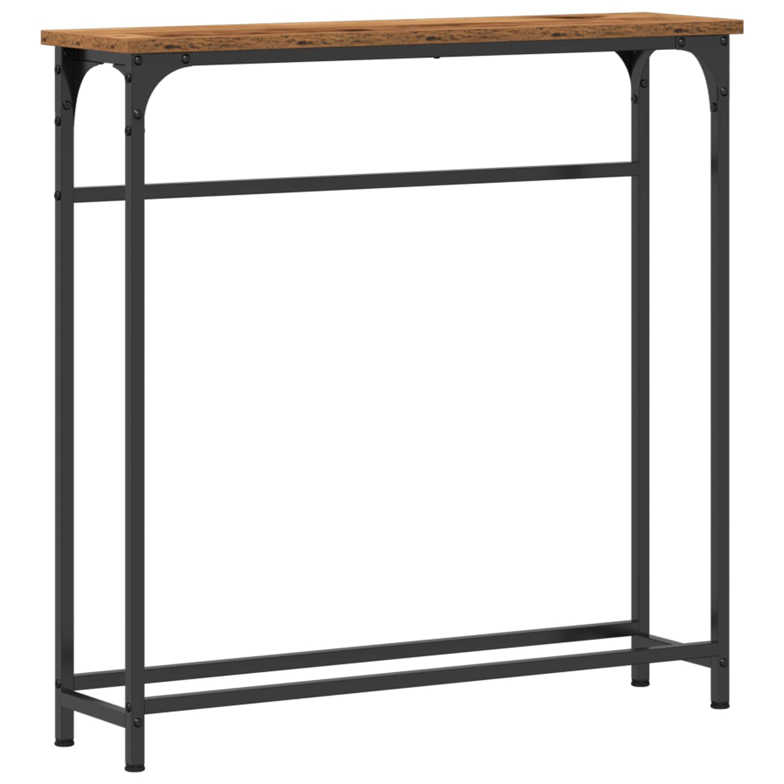 Console Table with Shelf Antique Wood 75 x 19.5 x 75 cm