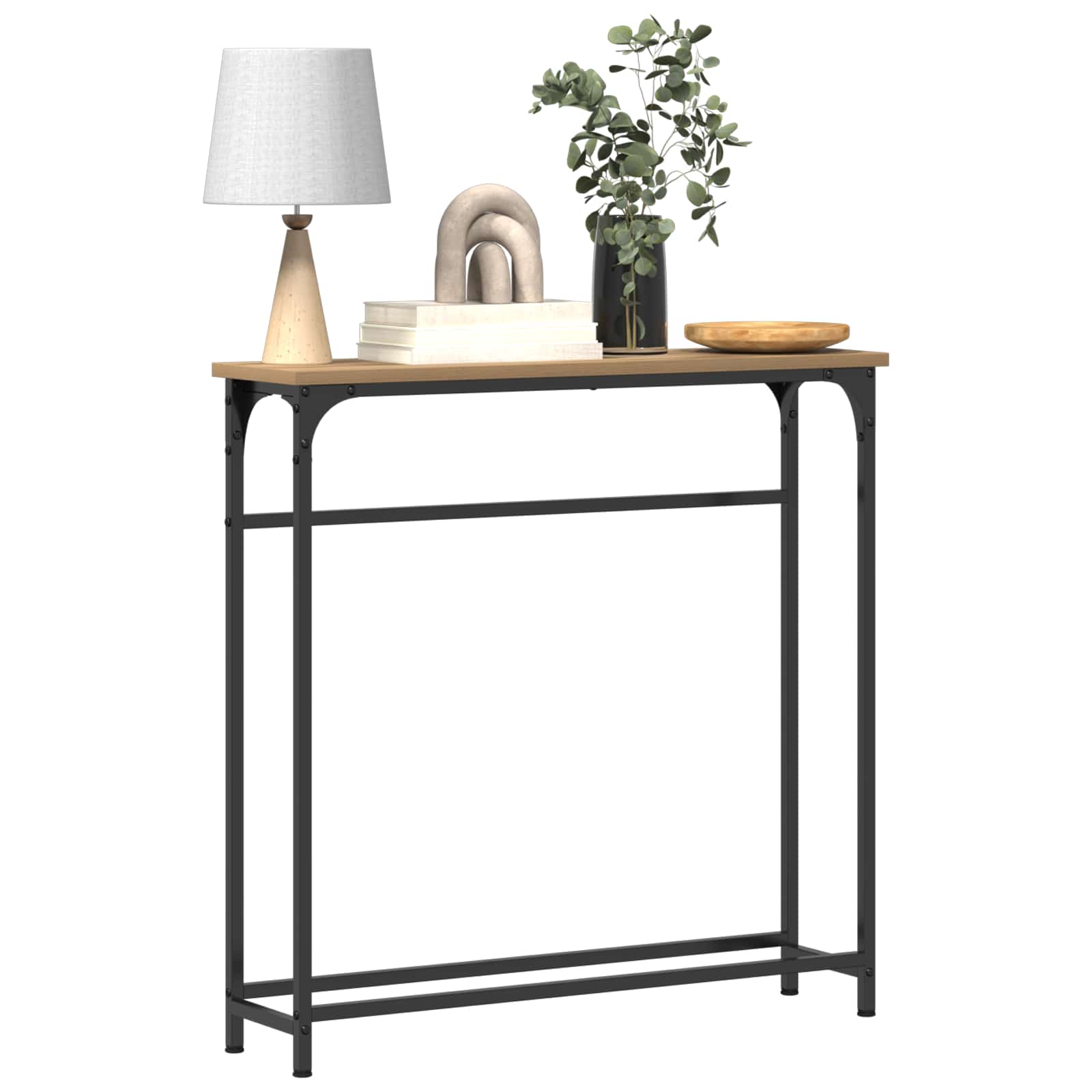 Console Table with Shelf Artisan Oak 75x19.5x75 cm