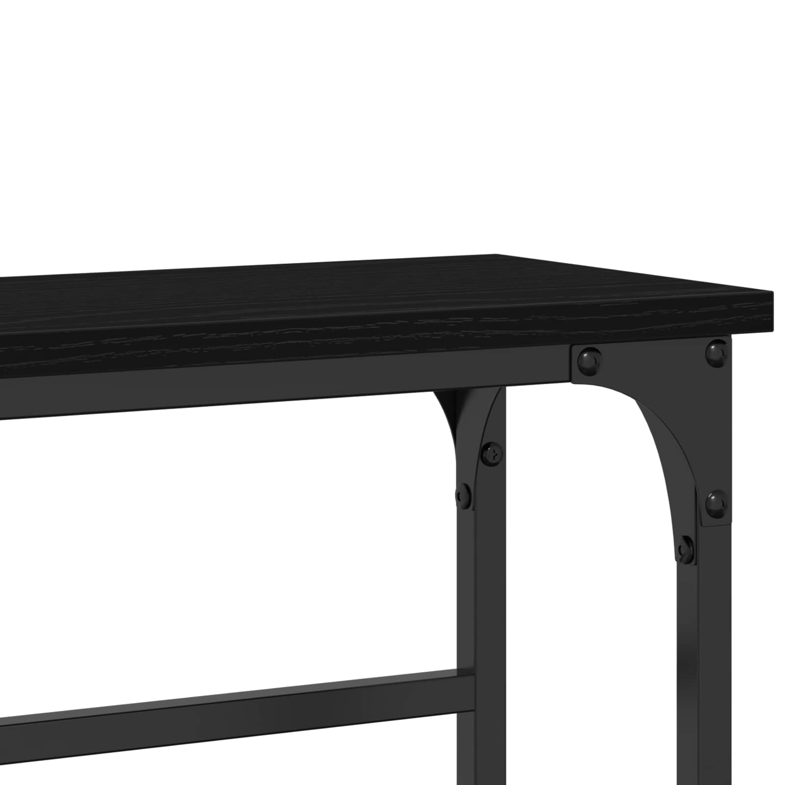 Konsolinis stalas su lentyna juoda ąžuolo 75 x 19.5 x 75 cm