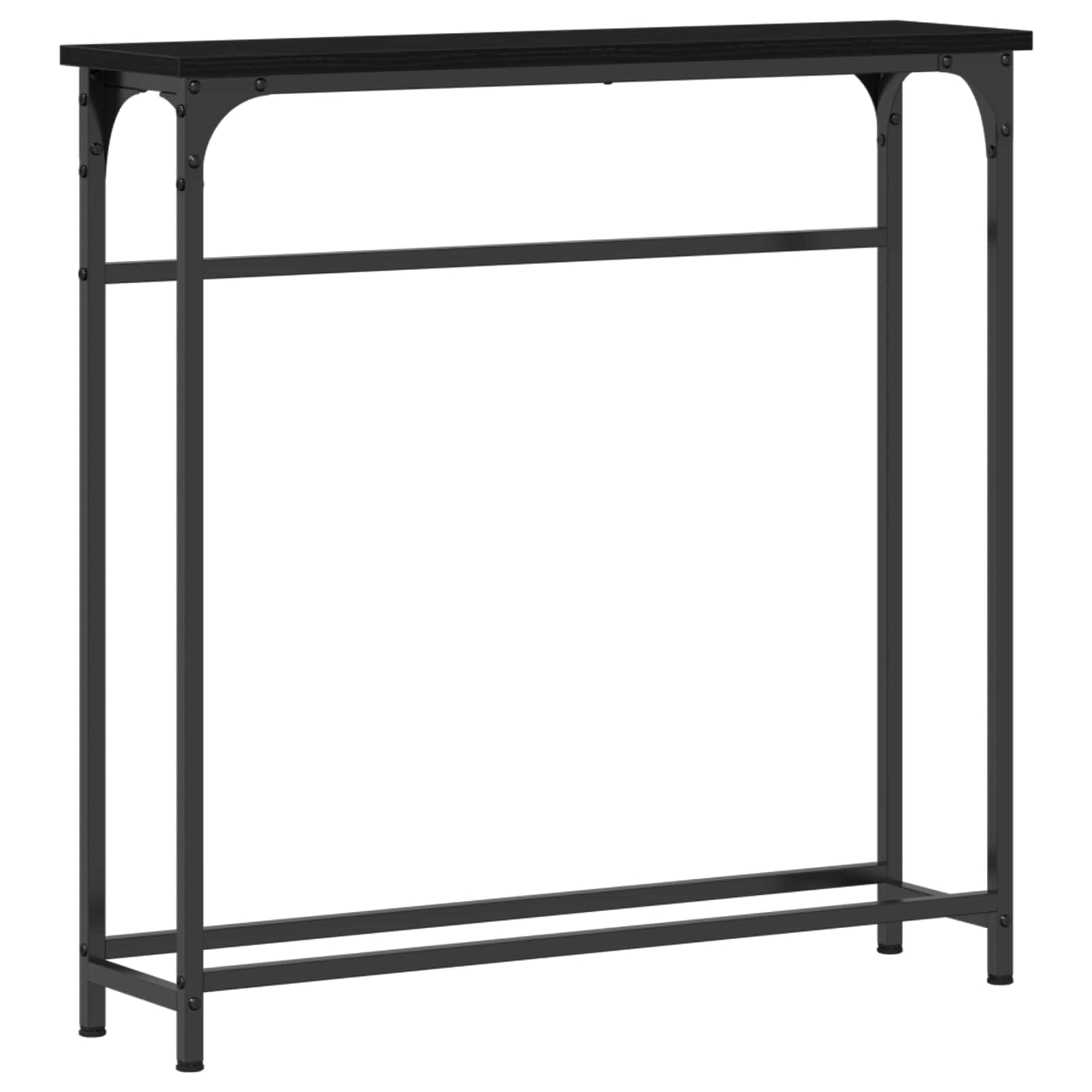 Konsolinis stalas su lentyna juoda ąžuolo 75 x 19.5 x 75 cm