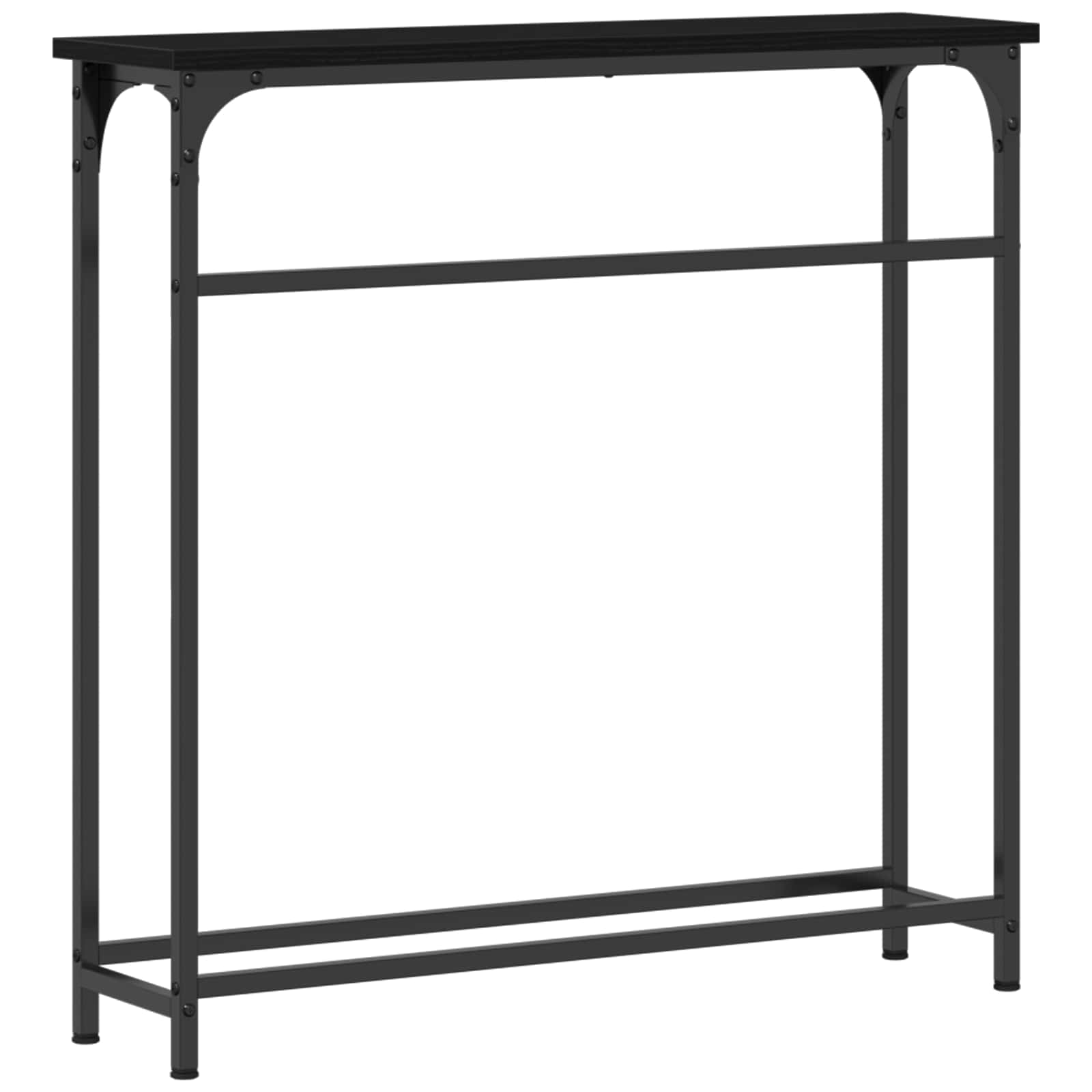 Konsolinis stalas su lentyna juoda ąžuolo 75 x 19.5 x 75 cm