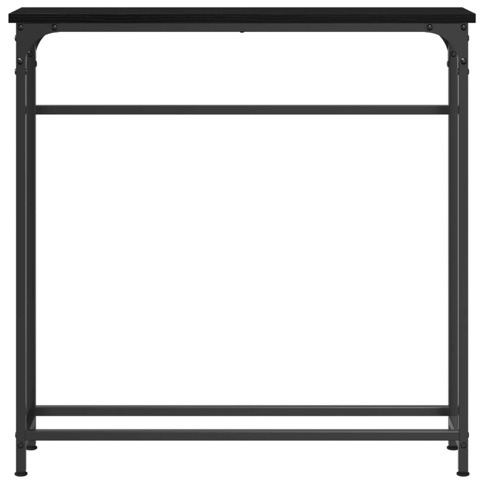 Konsolinis stalas su lentyna juoda ąžuolo 75 x 19.5 x 75 cm