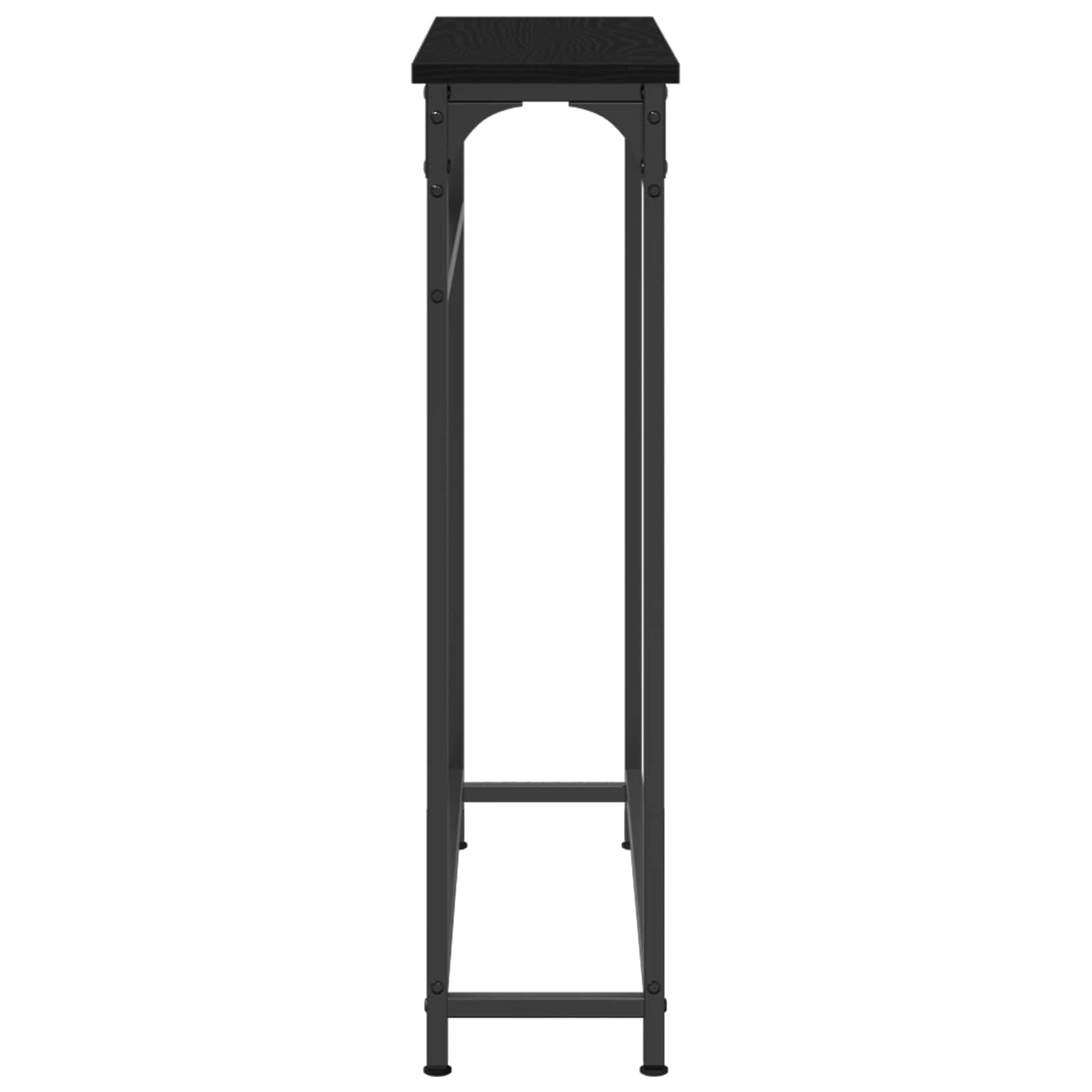 Konsolinis stalas su lentyna juoda ąžuolo 75 x 19.5 x 75 cm