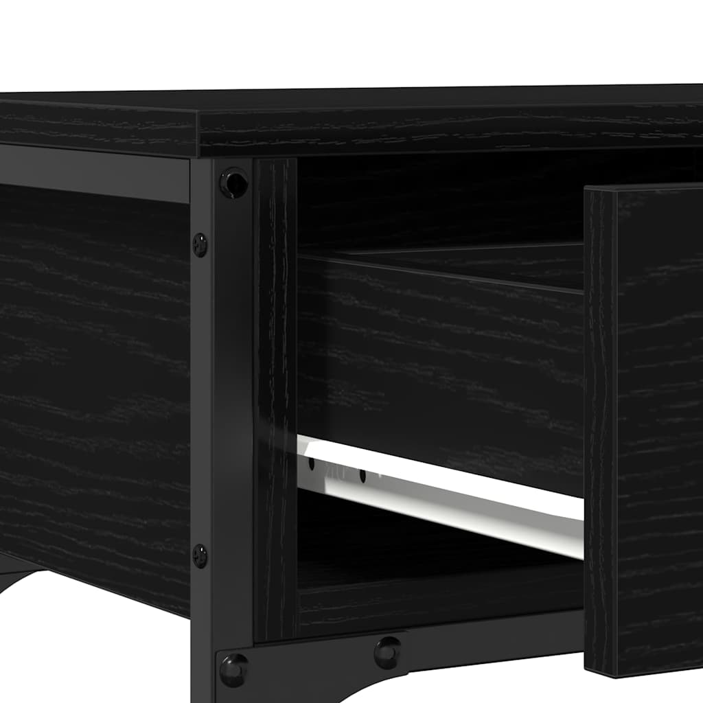 Konsoles galds ar atvilktnēm melns ozols 72,5 x 25 x 75 cm