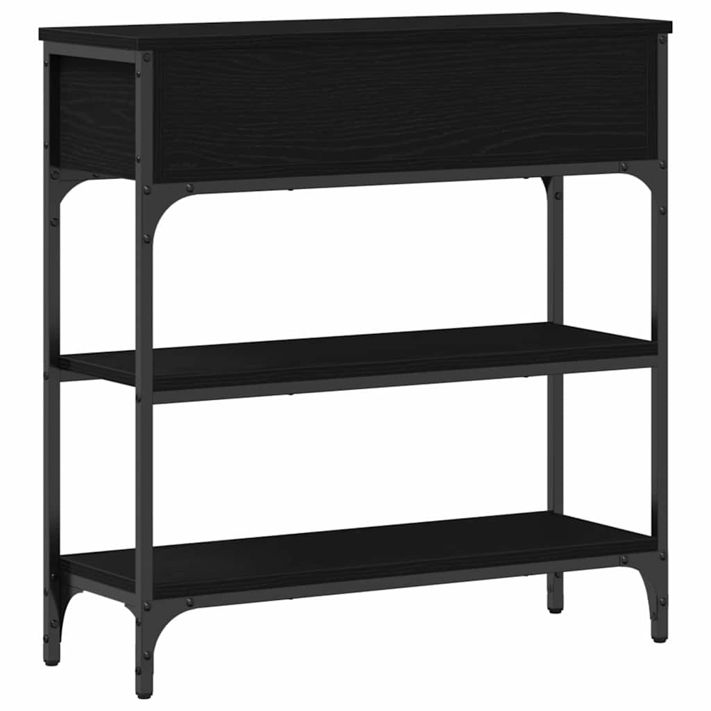 Konsoles galds ar atvilktnēm melns ozols 72,5 x 25 x 75 cm