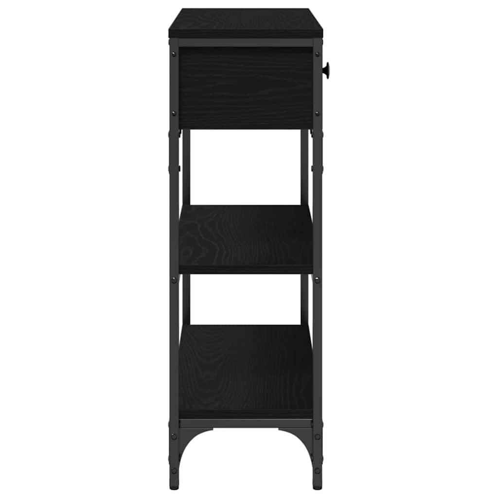 Konsoles galds ar atvilktnēm melns ozols 72,5 x 25 x 75 cm
