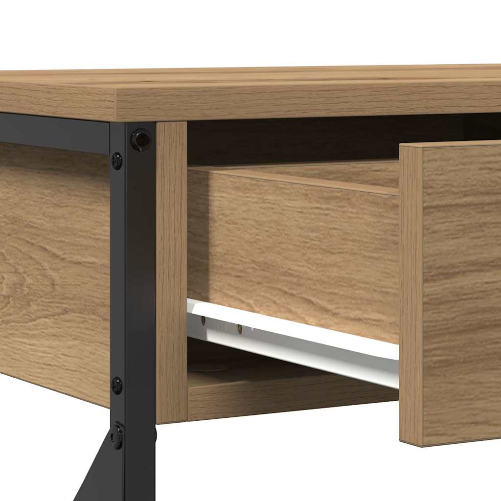 Konsolės stalas su stalčių artisano ąžuolo 75 x 28 x 75 cm