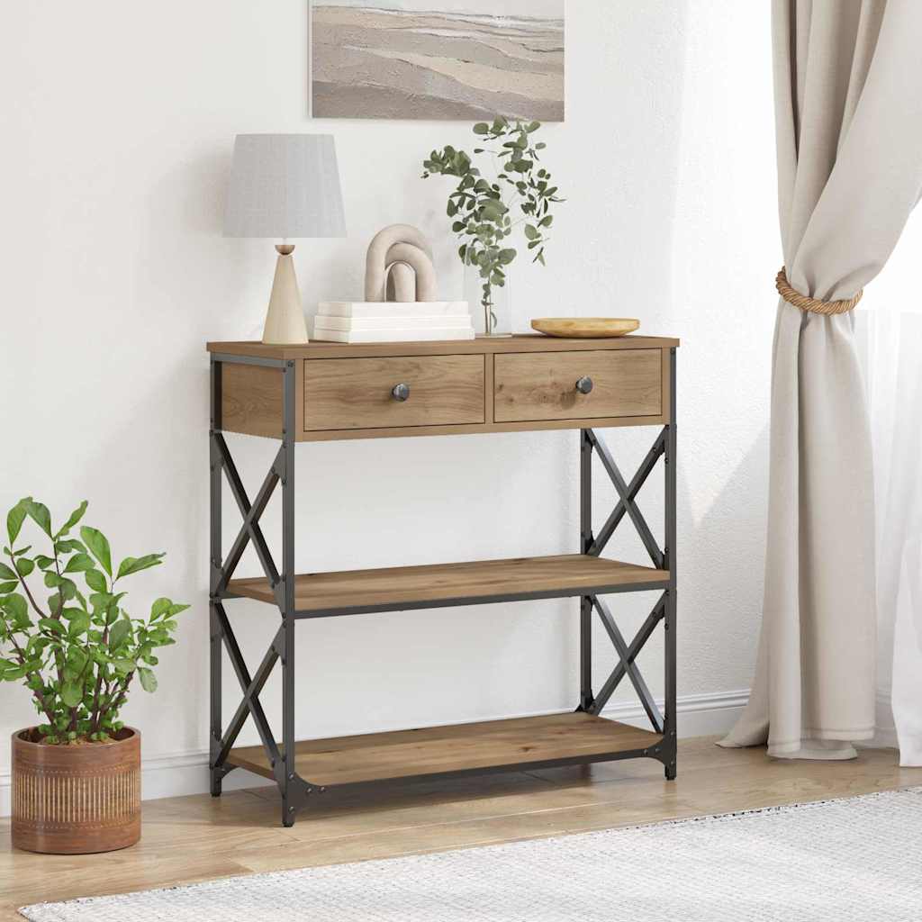 Konsolės stalas su stalčių artisano ąžuolo 75 x 28 x 75 cm
