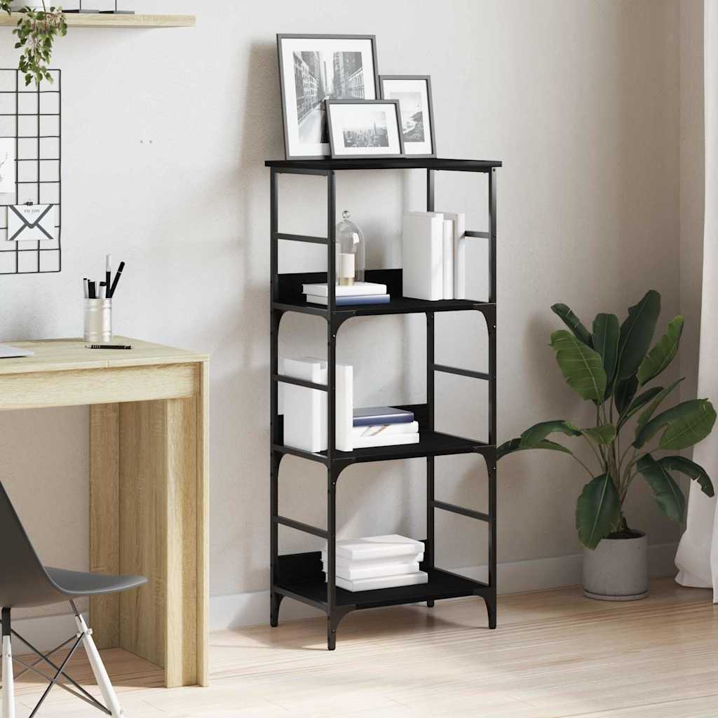 Bookshelf black oak 50x33x117.5cm Engineered wood