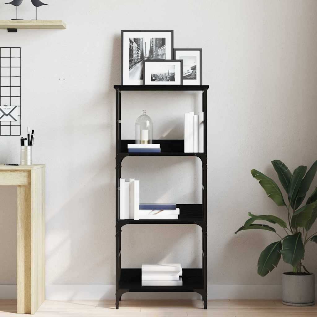 Bookshelf black oak 50x33x117.5cm Engineered wood