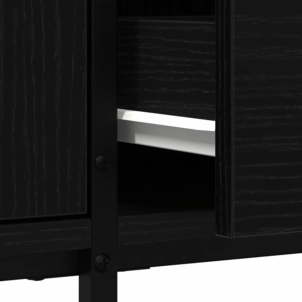 TV skapītis ar atvilktnēm melns ozols 200 x 25 x 44 cm
