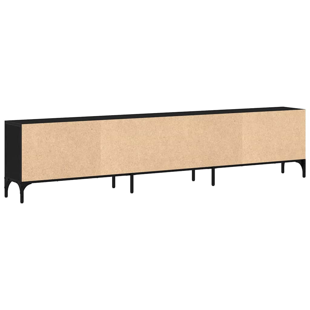 TV skapītis ar atvilktnēm melns ozols 200 x 25 x 44 cm
