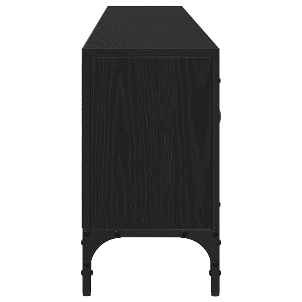 TV skapītis ar atvilktnēm melns ozols 200 x 25 x 44 cm